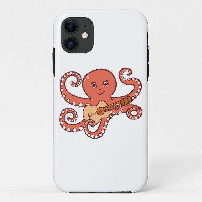 Adorable Octopus Playing Acoustic Guitar Cartoon Case-Mate iPhone Case (Back)