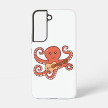 Adorable Octopus Playing Acoustic Guitar Cartoon