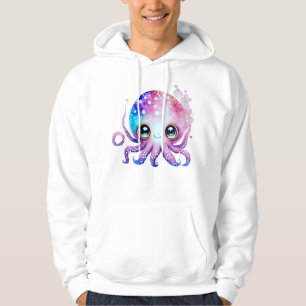 Adorable Octopus with Big Eyes and Colourful Bubbl Hoodie