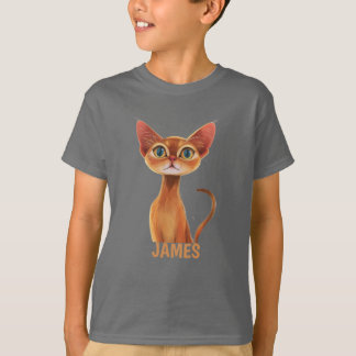 Adorable Orange Abyssinian Cat Personalised T-Shirt