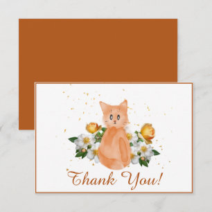 Adorable Orange Cat Thank You Card