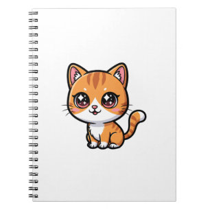 Adorable Orange Tabby Cartoon Cat Notebook