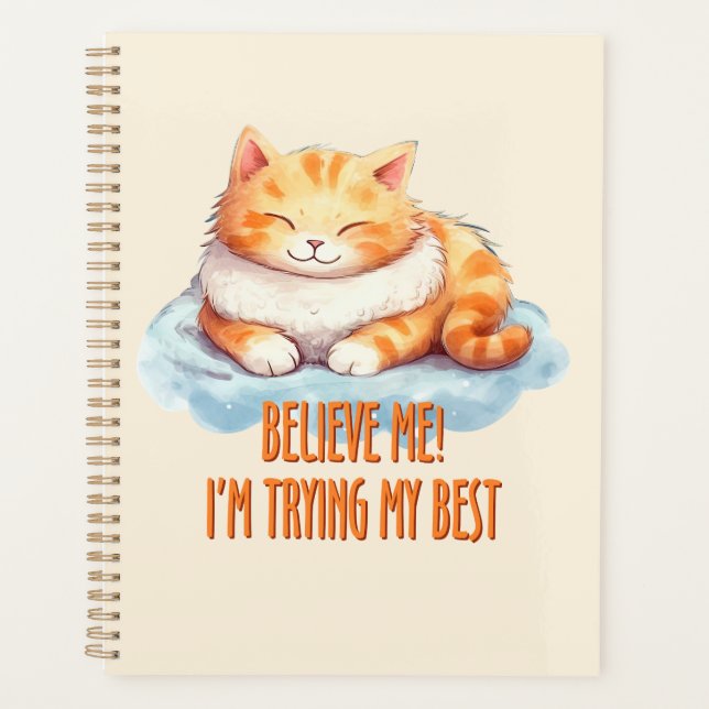 Adorable Orange Tabby Cat- I'm Trying My Best Planner (Front)