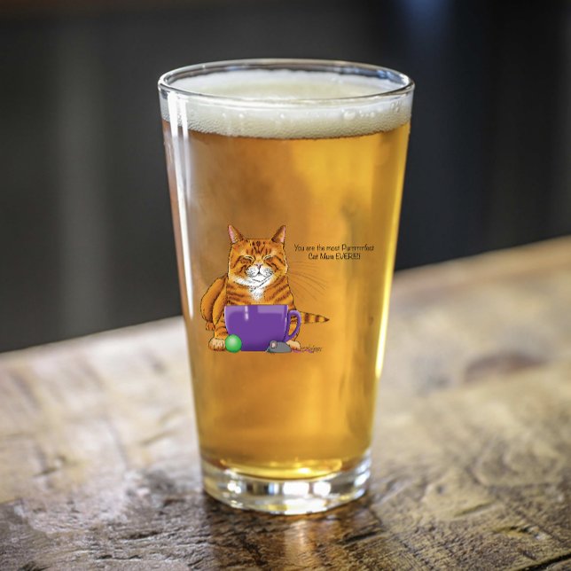 Adorable Orange Tabby Green Mother’s Day Purple  Glass (Creator Uploaded)