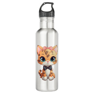Adorable Orange Tiger Cat   710 Ml Water Bottle