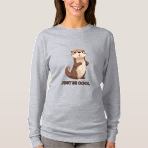 Adorable Otter Cartoon Illustration 'Just Be cool T-Shirt