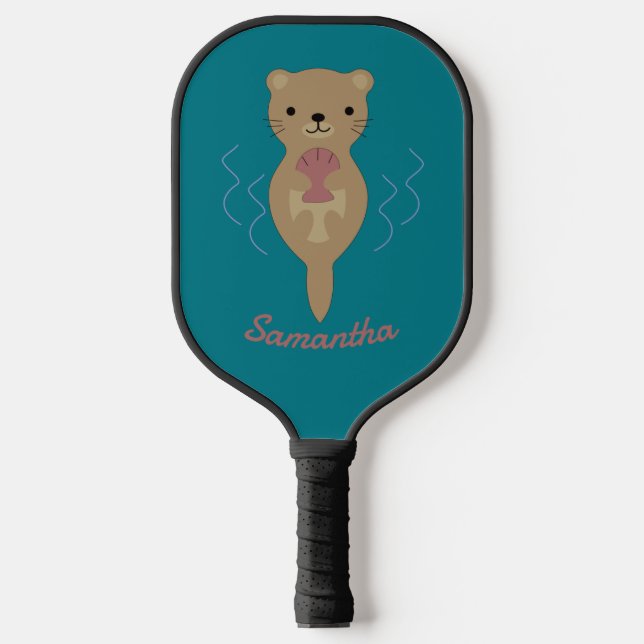 Adorable Otter  Pickleball Paddle (Front)
