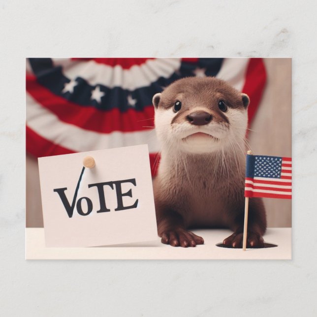 Adorable Otter Vote Postcard (Front)