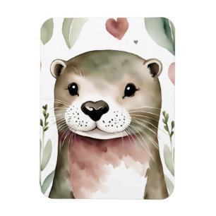 Adorable Otter Watercolor Magnet