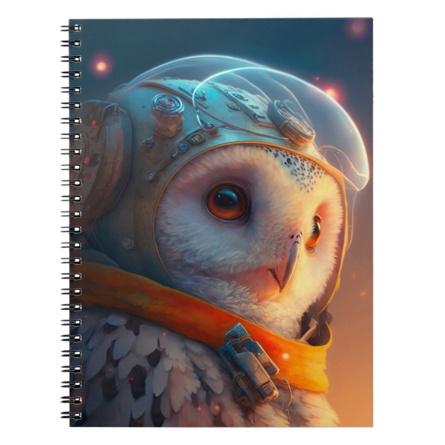 Adorable Owl Astronaut Notebook (Front)