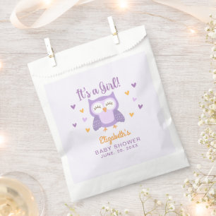 Adorable Owl Baby Shower Girl Favour Bags