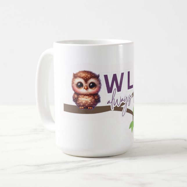 Adorable Owl Design Coffee Mug (Front Left)
