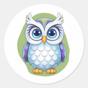 Adorable Owl Sticker – Cute Cartoon Design for Kid