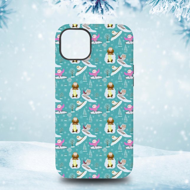 Adorable Owls Enjoying A Winter Day Case-Mate iPhone Case (Creator Uploaded)