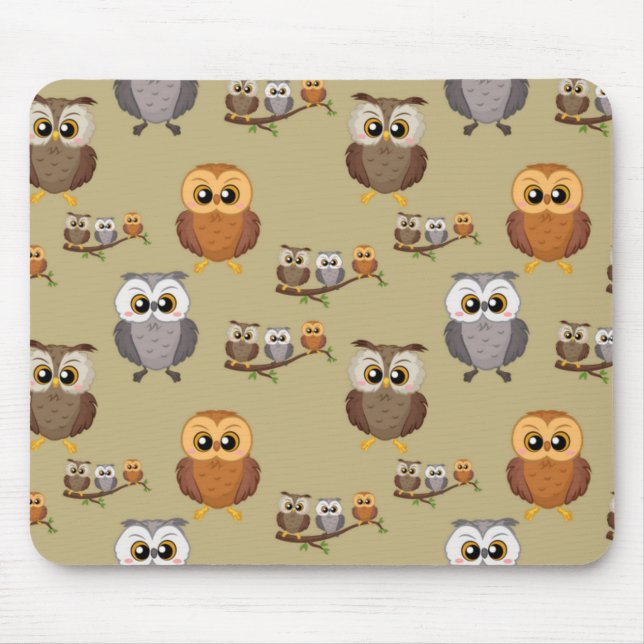 Adorable Owls Mouse Mat (Front)