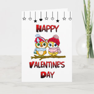 Adorable Owls   Valentine's Day   I Love You  Card