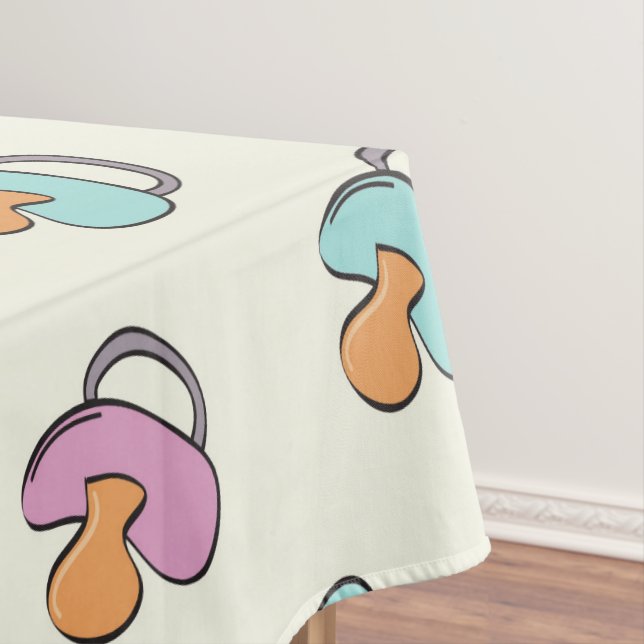 Adorable Pacifier Gender Reveal Baby Shower Tablecloth (In Situ)