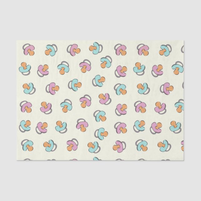 Adorable Pacifier Gender Reveal Baby Shower Tissue Paper (Front)