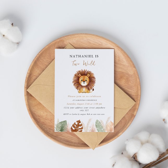 Adorable pampas Fluffy Lion Birthday  Invitation (Creator Uploaded)
