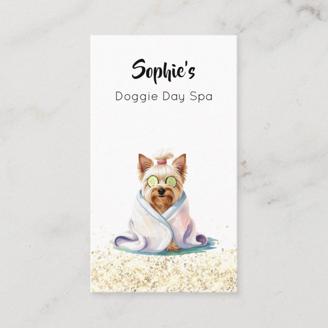 Adorable Pampered Dog Spa Business Card (Front)