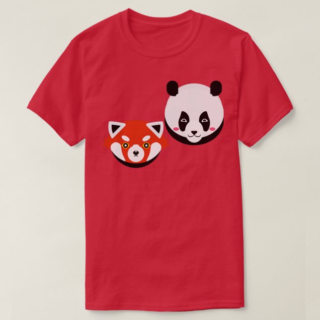 Adorable Panda and Red Panda 2 T-Shirt (Design Front)