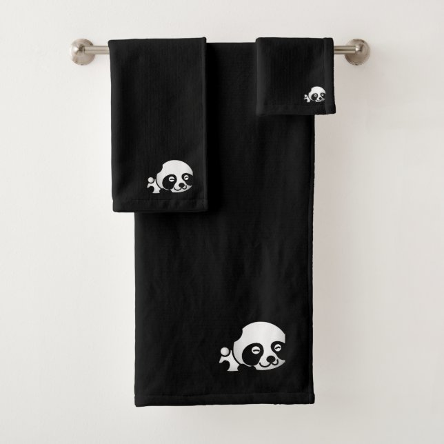 Adorable panda bear  bath towel set (Insitu)