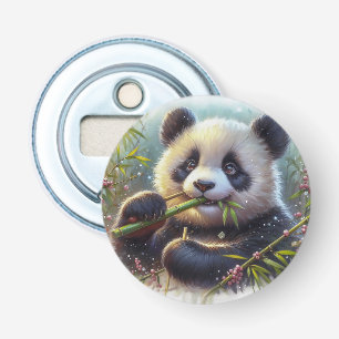 Adorable Panda Bear Eating Bamboo Bottle Opener