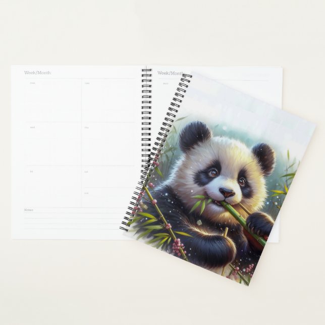 Adorable Panda Bear Eating Bamboo Planner (Display)