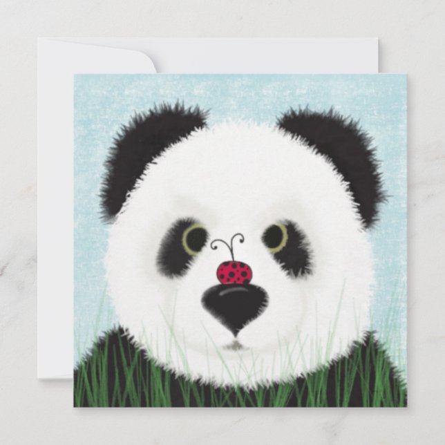 Adorable Panda Bear Thank You Card (Front)