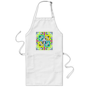 Adorable Panda Bears Bright Colours Long Apron