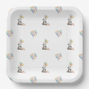 Adorable Panda Birthday Party Paper Plate