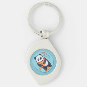 adorable panda need morning call key ring