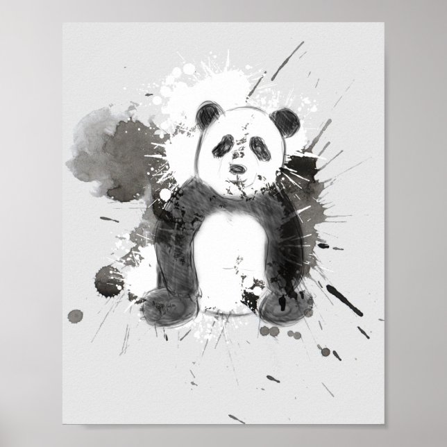 Adorable panda sketch poster (Front)