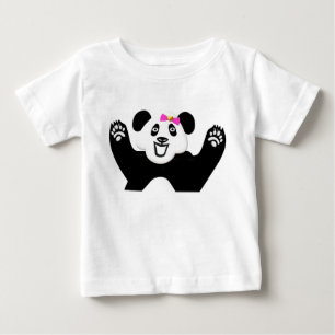 Adorable Panda with Pink Bow Baby T-Shirt