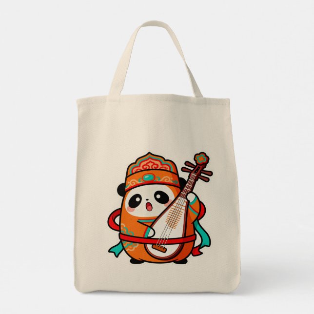Adorable Panda with Pipa Tote Bag (Back)