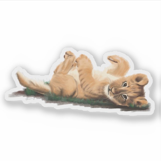 Adorable Pastel Baby Lion Illustration Custom (Front)