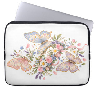 Adorable Pastel Butterfly Art Laptop Sleeve