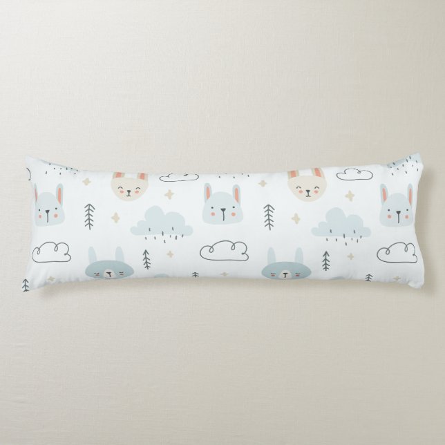 Adorable pastel doll pattern kids body cushion (Front)