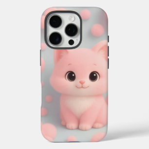 Adorable Pastel Kitty Case for iPhone 16 pro