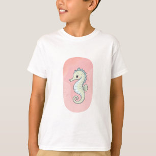 Adorable Pastel Seahorse Illustration T-Shirt