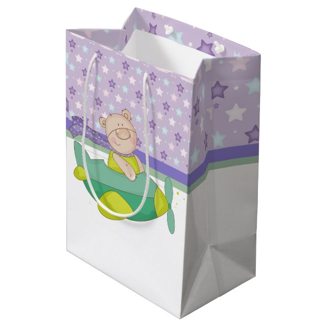 Adorable Pastel Teddy Bear Gift Bag (Back Angled)