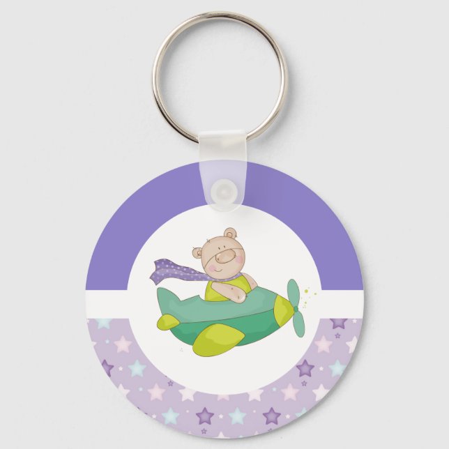 Adorable Pastel Teddy Bear Keychain   (Front)