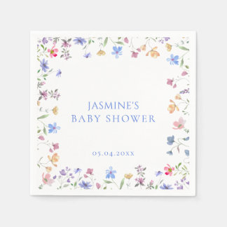 Adorable Pastel Wildflower Garden Baby Shower Napkin