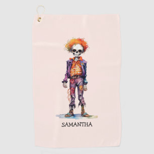 Adorable Pastel Zombie - Cute Halloween Golf Towel
