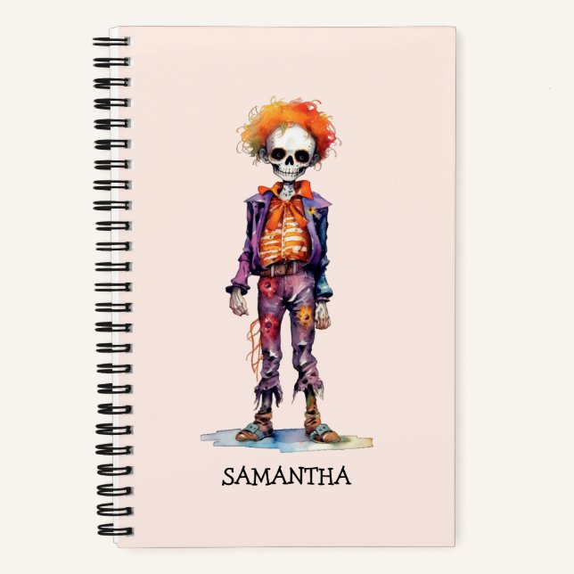 Adorable Pastel Zombie - Cute Halloween Notebook (Front)