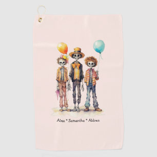 Adorable Pastel Zombie Trio - Cute Halloween (2) Golf Towel