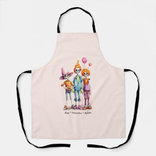 Adorable Pastel Zombie Trio - Cute Halloween (3) Apron