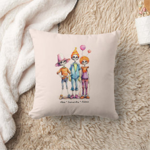 Adorable Pastel Zombie Trio - Cute Halloween (3) Cushion