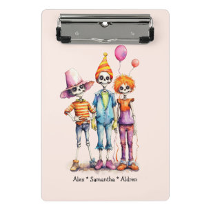 Adorable Pastel Zombie Trio - Cute Halloween (3) Mini Clipboard