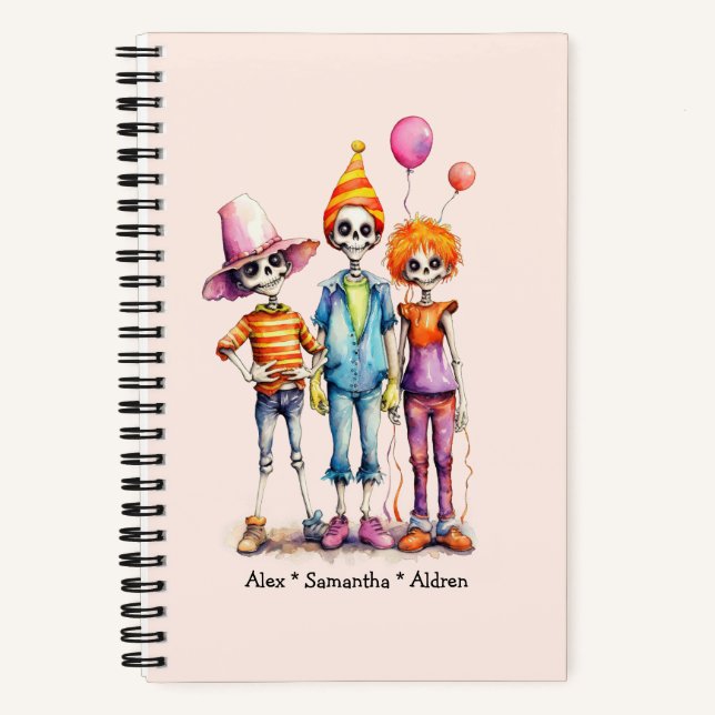 Adorable Pastel Zombie Trio - Cute Halloween (3) Notebook (Front)